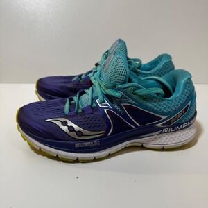 Saucony Triumph ISO 3 Everun Women's Running Shoe Purple Aqua Women's 7 38